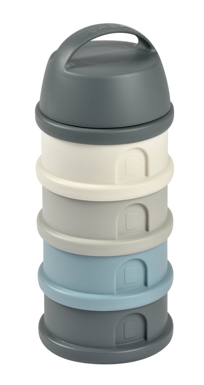 Beaba - 4 Compartments Formula Milk Container -Mineral grey/blue