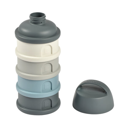 Beaba - 4 Compartments Formula Milk Container -Mineral grey/blue