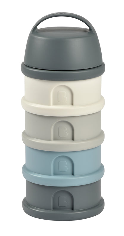 Beaba - 4 Compartments Formula Milk Container -Mineral grey/blue