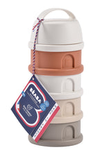 Beaba - 4 Compartments Formula Milk Container -Cotton White Terracotta