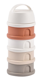 Beaba - 4 Compartments Formula Milk Container -Cotton White Terracotta