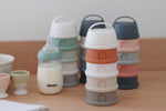 Beaba - 4 Compartments Formula Milk Container -Cotton White Terracotta
