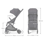 Kinderkraft - Indy 3 Pushchair Travel Stroller - Onyx Black