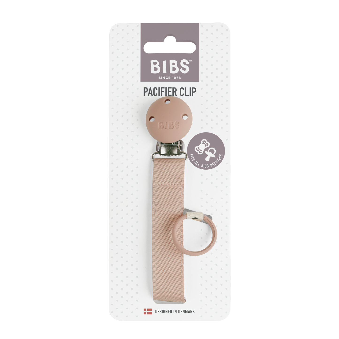 Bibs Pacifier Clip Ribbon Blush