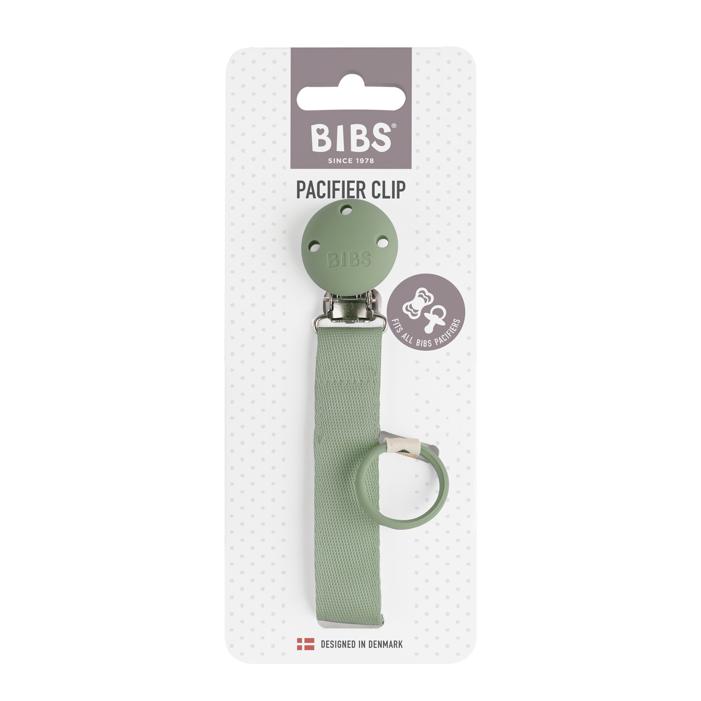 Bibs Pacifier Clip Ribbon Sage