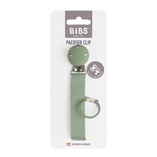 Bibs Pacifier Clip Ribbon Sage