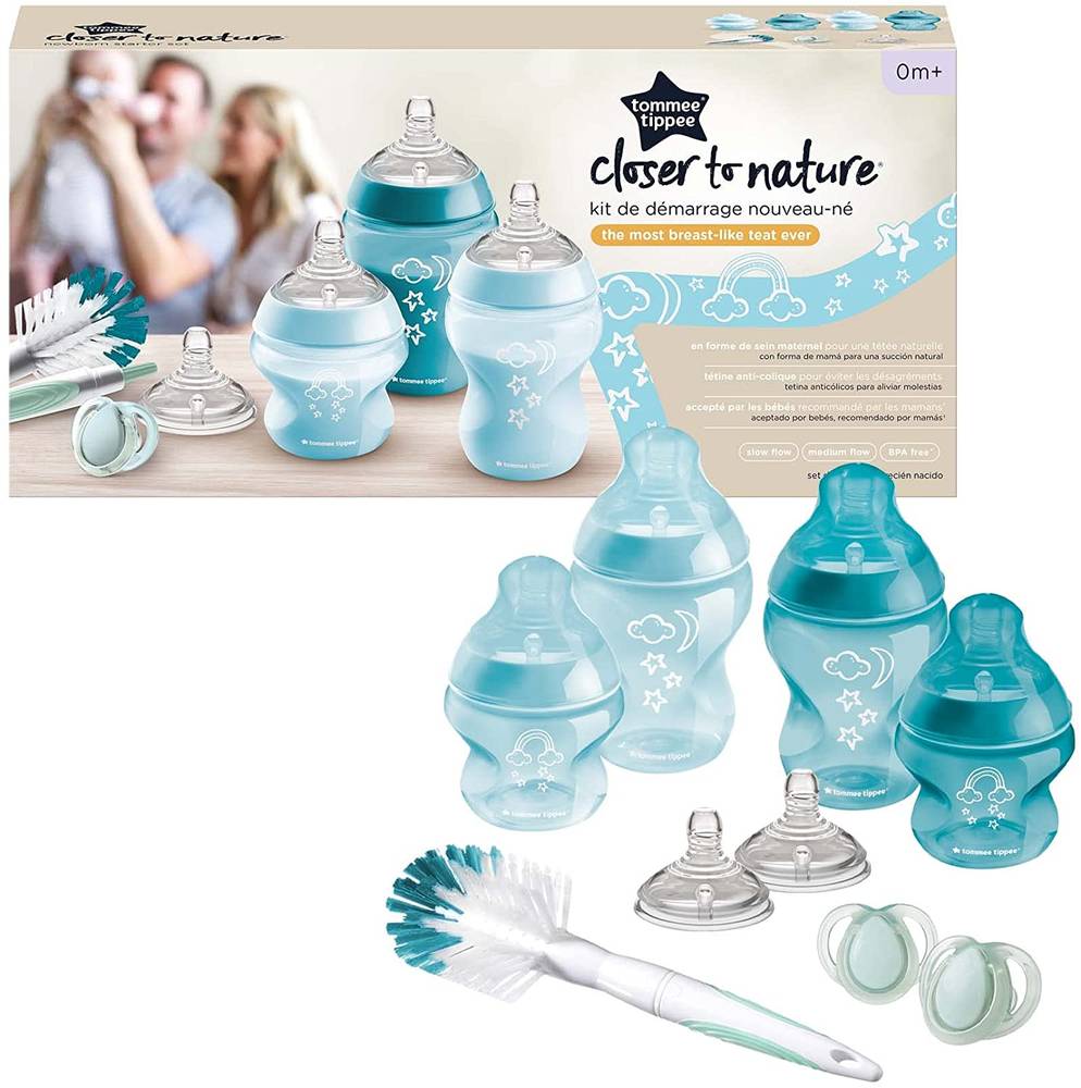 Tommee Tippee - Closer to Nature Baby Bottle Kit - Blue Stars