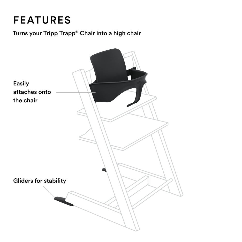 stokke chair black Tripp Trapp Baby Set V2 Black – Little Wings