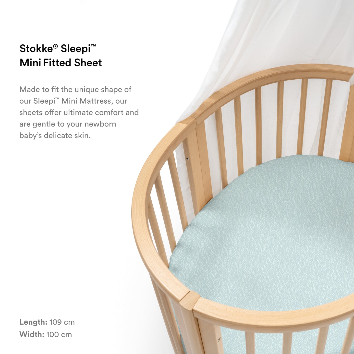 Stokke Sleepi Mini Fitted Sheet Dots Sage