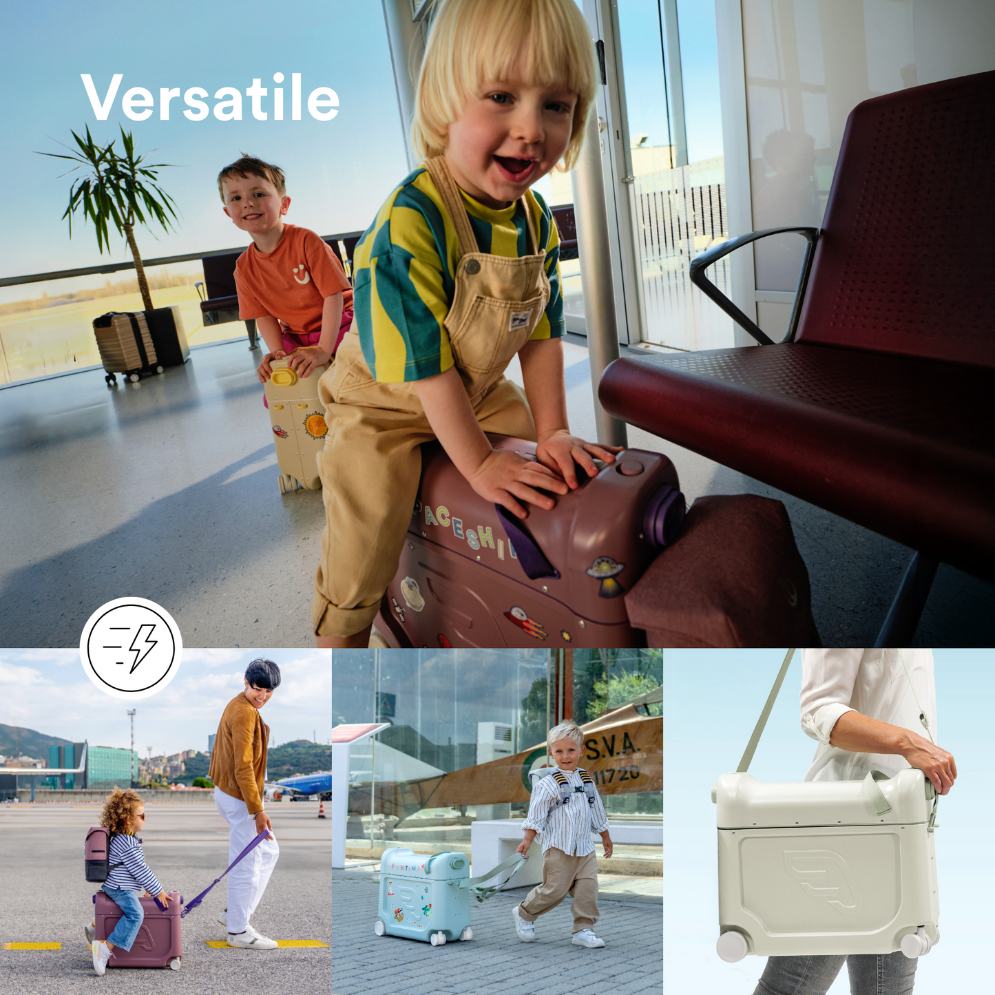 JetKids BedBox - Ride-On Suitcase-Moonglow White