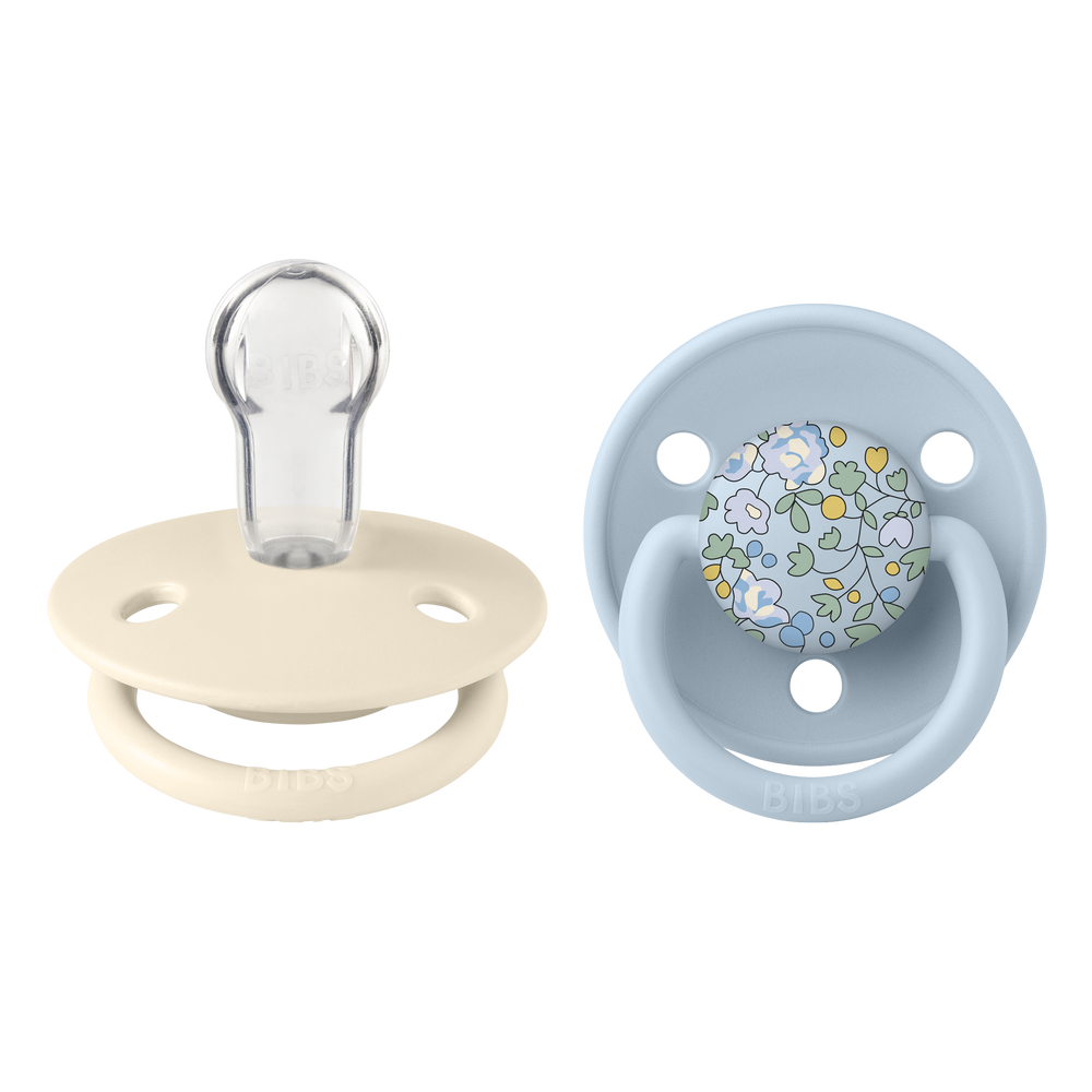 Bibs -x Liberty De Lux 2 Pack Silicone Onesize-Elosie/Baby blue