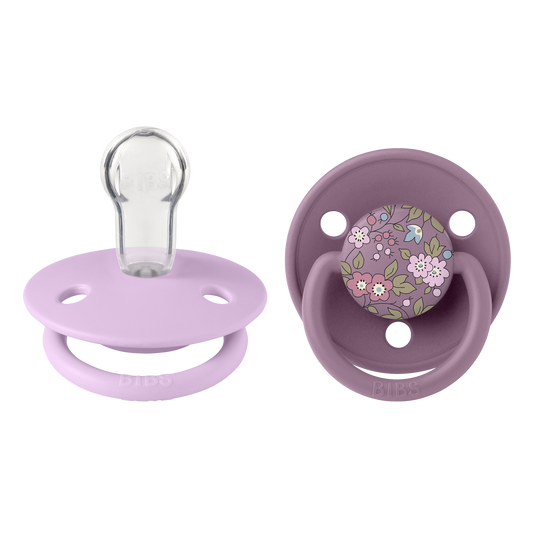 Bibs -x Liberty De Lux 2 Pack Silicone Onesize-Camomille/Mauve