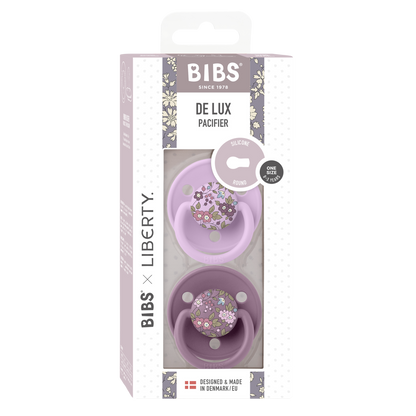 Bibs -x Liberty De Lux 2 Pack Silicone Onesize-Camomille/Mauve