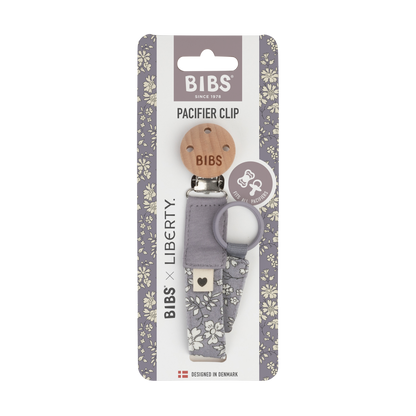 Bibs -x Liberty Pacifier Clip -Capel/Fossil Grey