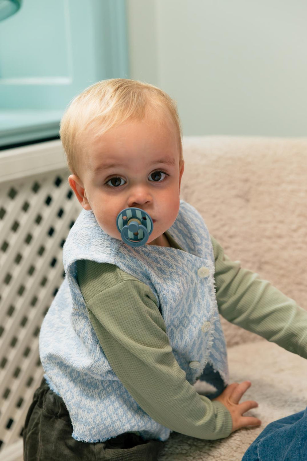 Bibs Pacifier Size 1-Baby 0-6M (2pcs)-Studio Colour -Nordic Mint Petrol Mix