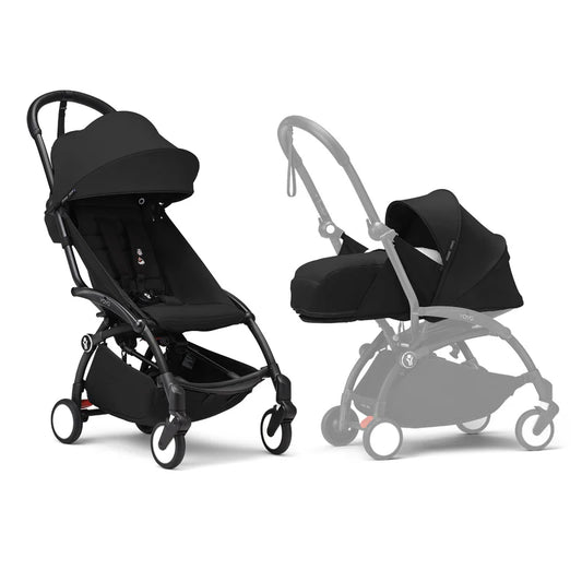Stokke® YOYO³ Black Frame with 6+ Color Pack and Newborn Pack-Black