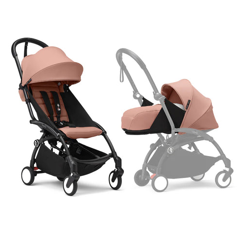 Stokke® YOYO³ Black Frame with 6+ Color Pack and Newborn Pack-Ginger