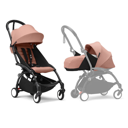 Stokke® YOYO³ Black Frame with 6+ Color Pack and Newborn Pack-Ginger