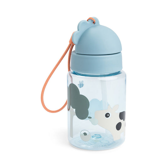 Done by Deer - Straw Bottle- Tiny farm - Blue