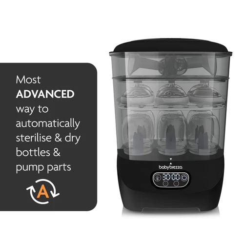 Baby Brezza One Step Baby Bottle Sterilizer and Dryer Advanced-Premium Black