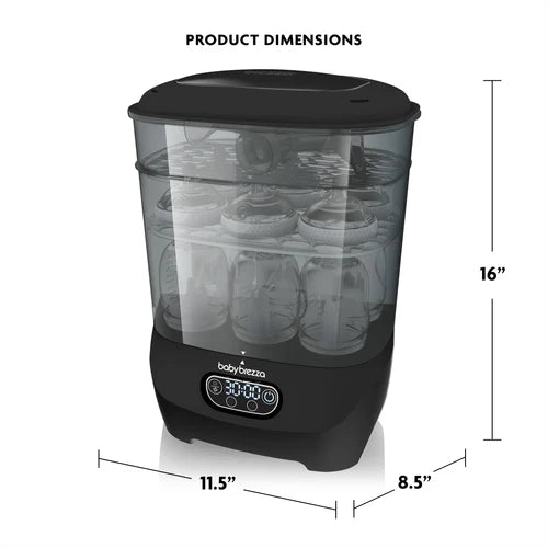 Baby Brezza One Step Baby Bottle Sterilizer and Dryer Advanced-Premium Black