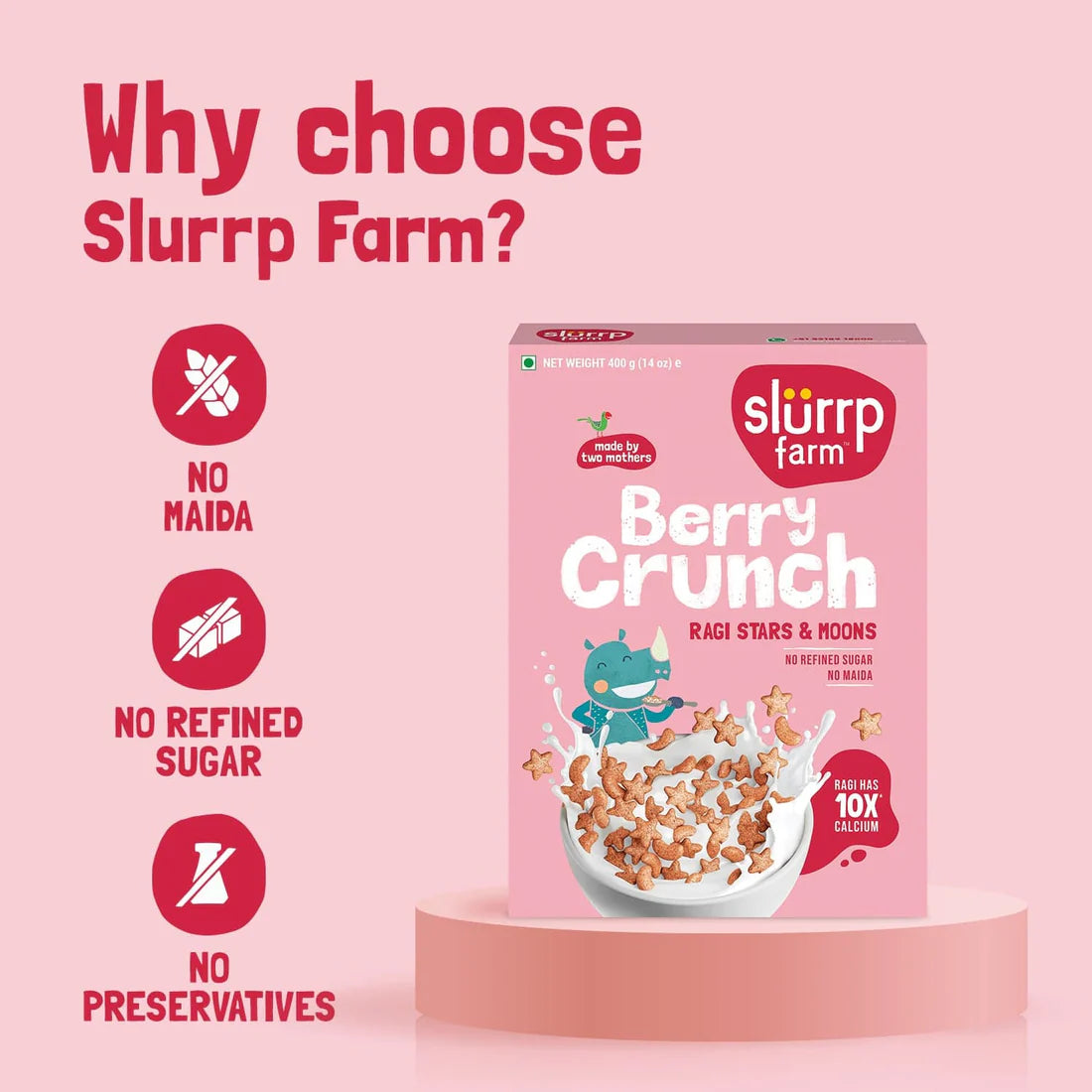 Slurrp Farm-Berry Crunch Strawberry Cereal 400gm