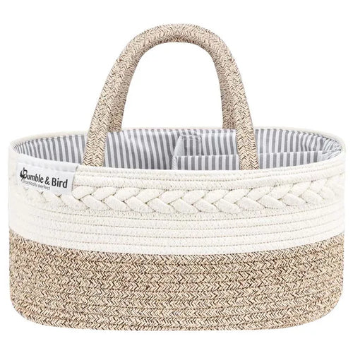 Bumble & Bird Cotton Rope Diaper Caddy – Beige