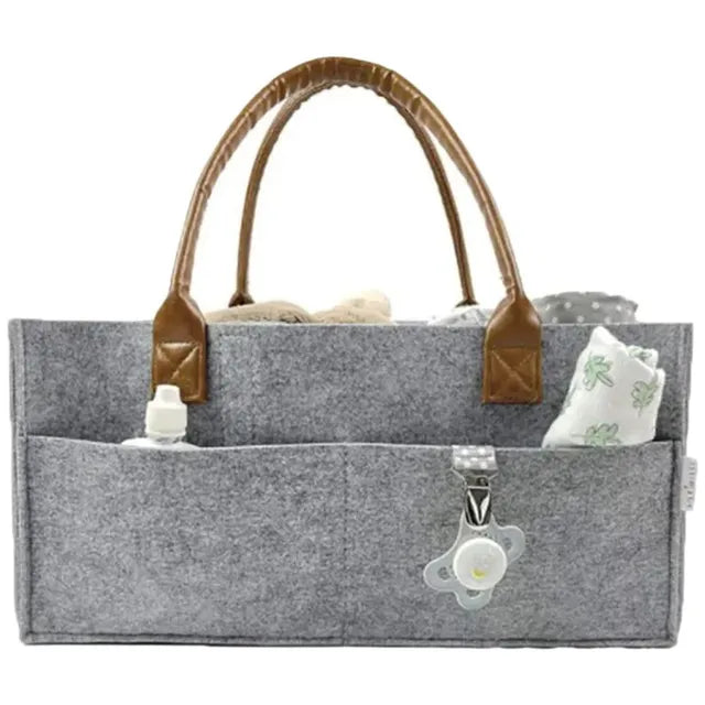 Bumble & Bird - Foldable Diaper Caddy & Storage Basket - Brown
