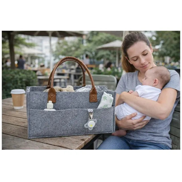 Bumble & Bird - Foldable Diaper Caddy & Storage Basket - Brown