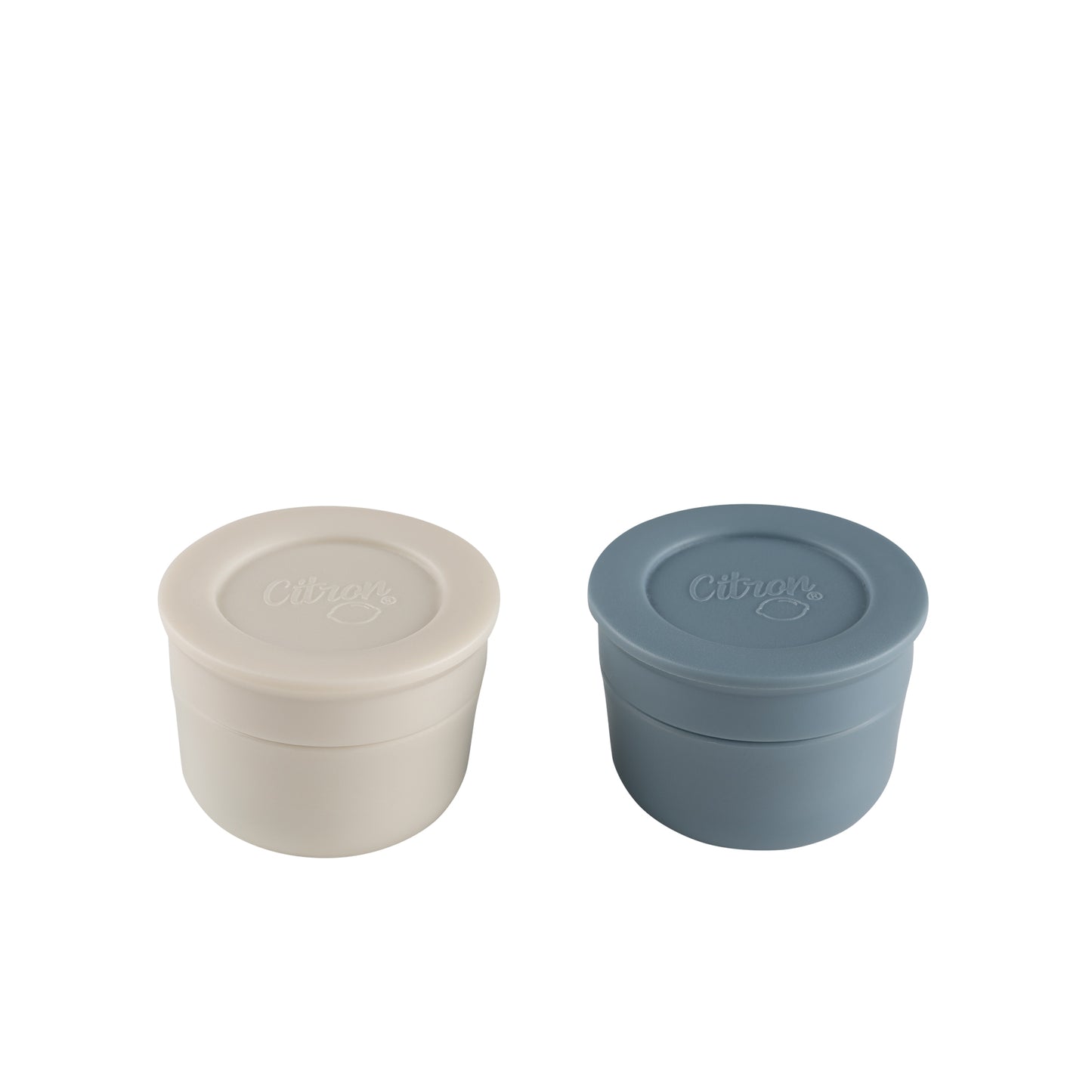 MINI SAUCE CONTAINERS - DUSTY BLUE + COOL GREY