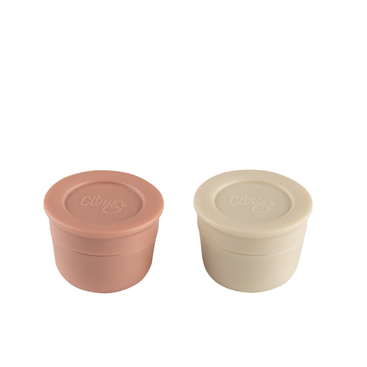 MINI SAUCE CONTAINERS - BLUSH PINK + CREAM