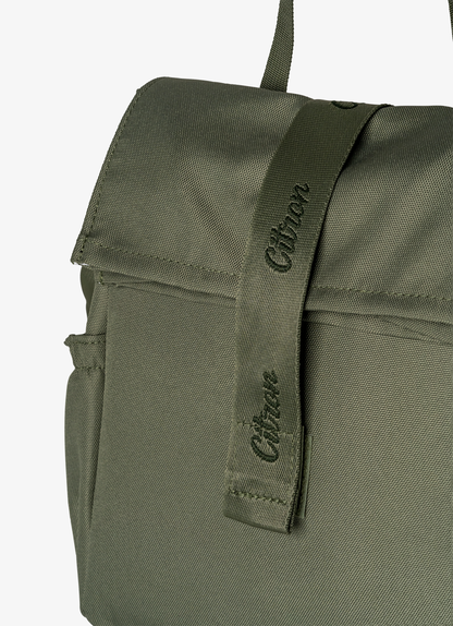 Citron -Insulated Rollup Lunchbag- Olive Green