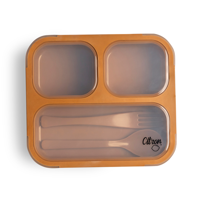 Citron-Lunchbox with Fork and Spoon -Caramel