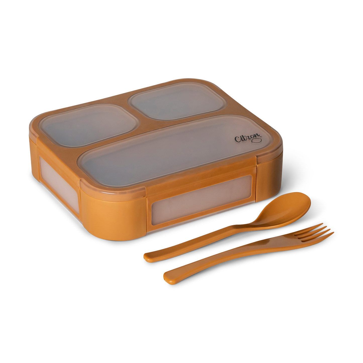 Citron-Lunchbox with Fork and Spoon -Caramel