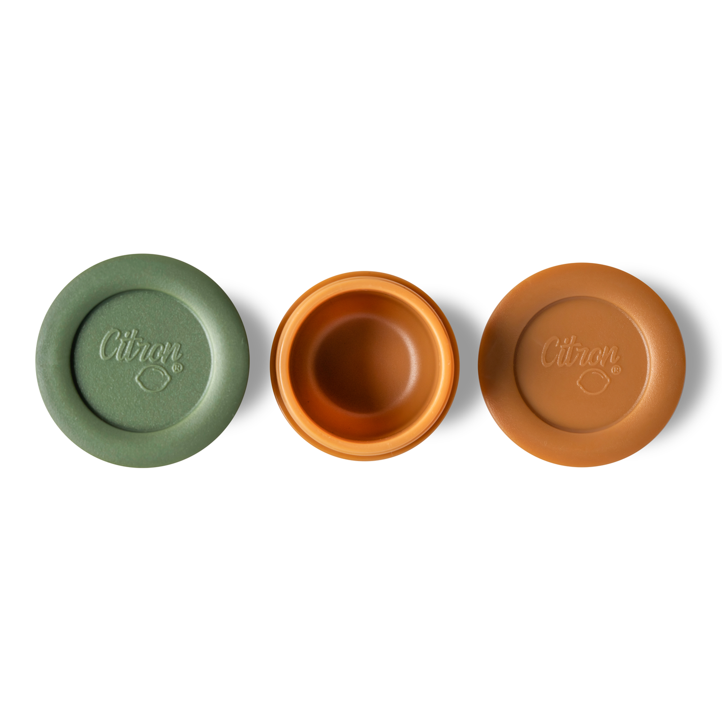 Citron-Mini Sauce Containers- Caramel/Green