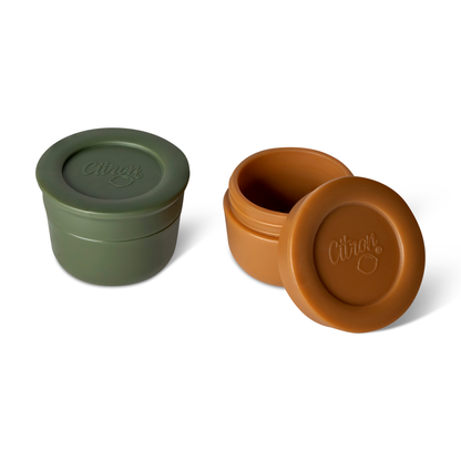 Citron-Mini Sauce Containers- Caramel/Green