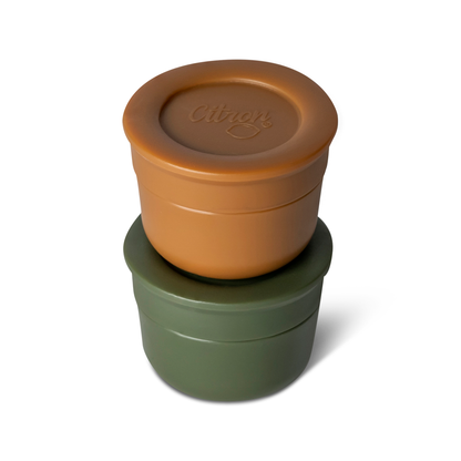 Citron-Mini Sauce Containers- Caramel/Green