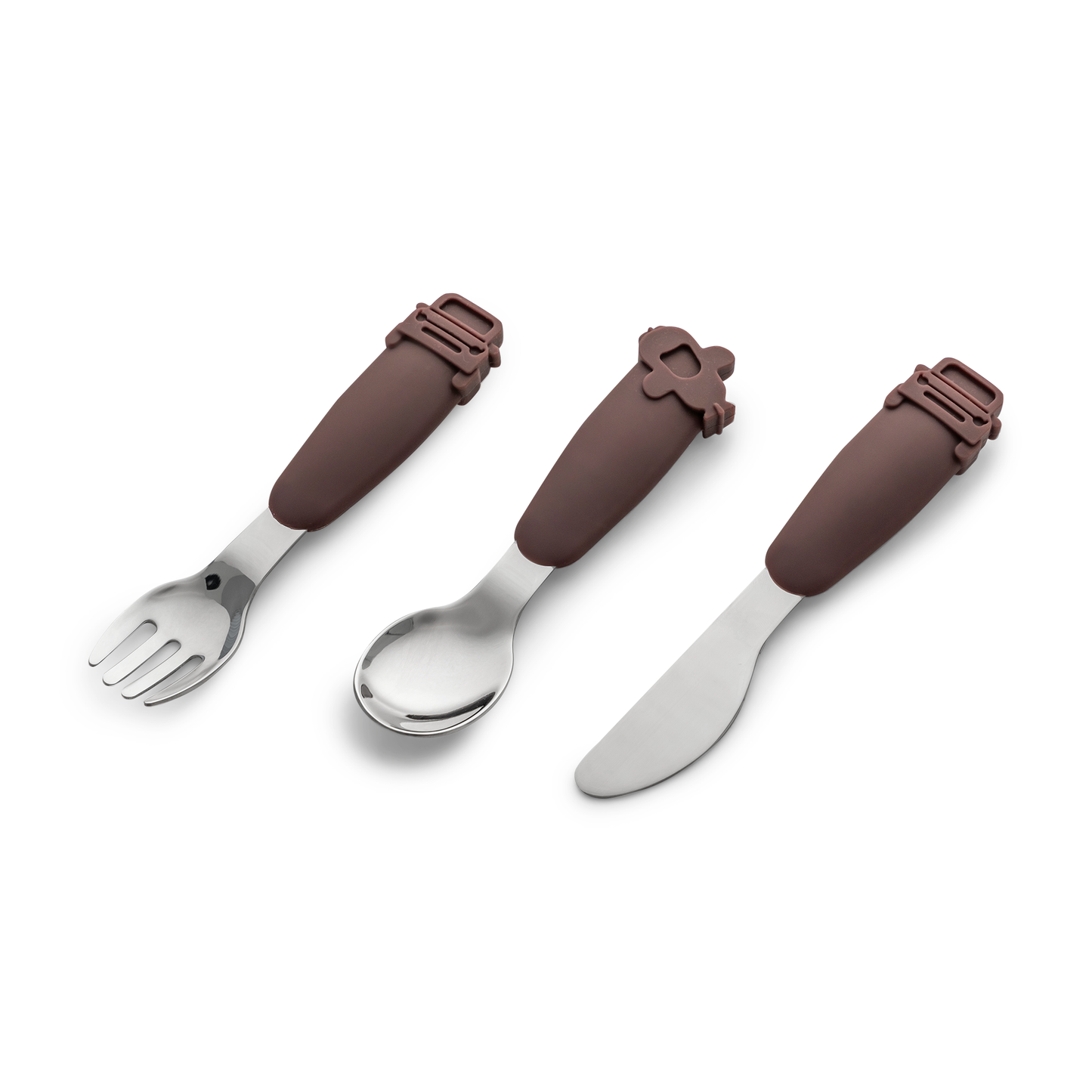 Citron-Silicone Cutlery Set with Pouch-Plum