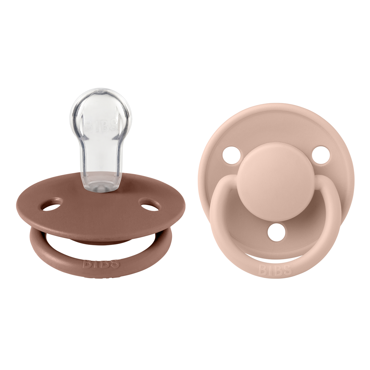 Bibs -De Lux 2 Pack Silicone Onesize- Woodchuck/Blush