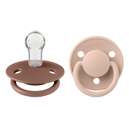 Bibs -De Lux 2 Pack Silicone Onesize- Woodchuck/Blush