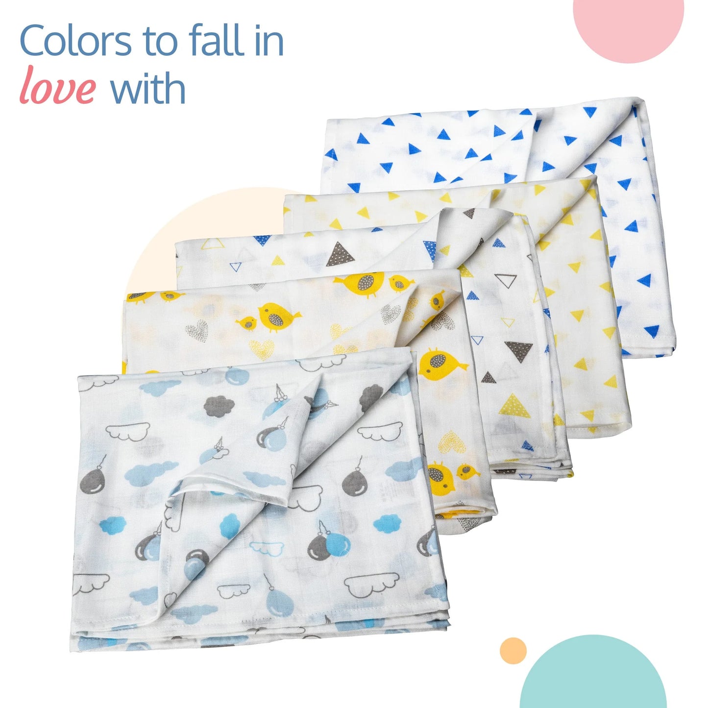 LuvLap - Muslin Swaddle Set of 5 - Triangle