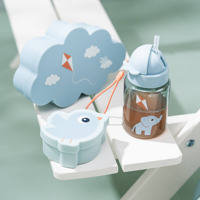 Done by Deer-Lunch & snack box w/straw bottle - Playground - Blue
