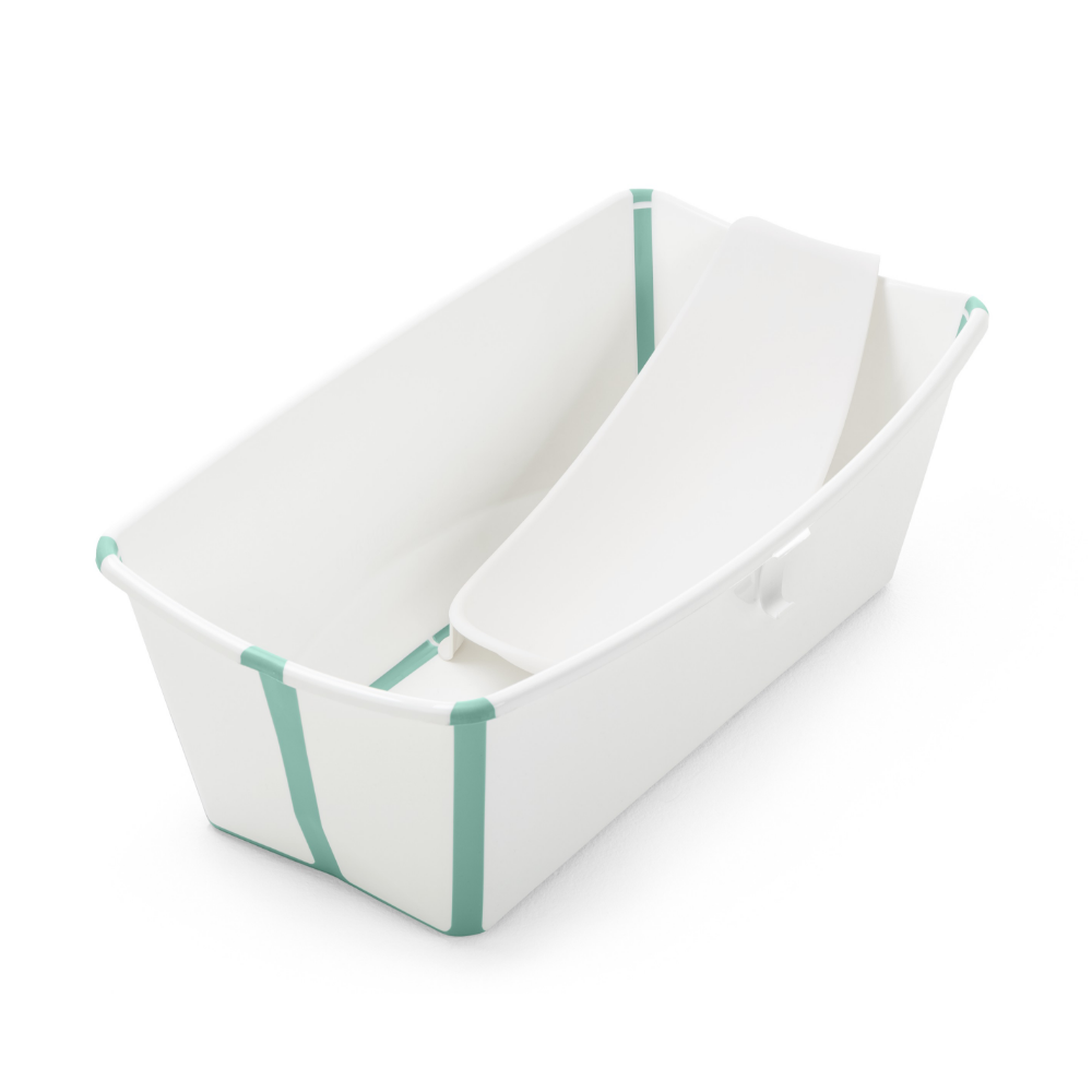 Stokke®-Flexi Bath + Newborn Support Bundle White Aqua