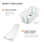Stokke®-Flexi Bath + Newborn Support Bundle White Aqua