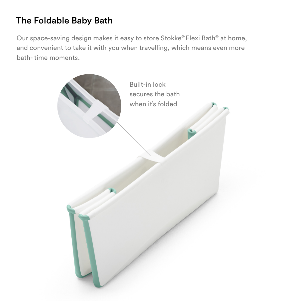 Stokke®-Flexi Bath + Newborn Support Bundle White Aqua