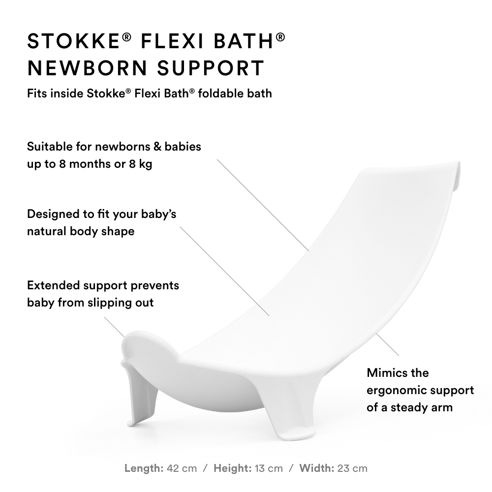 Stokke®-Flexi Bath + Newborn Support Bundle White Aqua