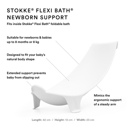 Stokke®-Flexi Bath + Newborn Support Bundle White Aqua