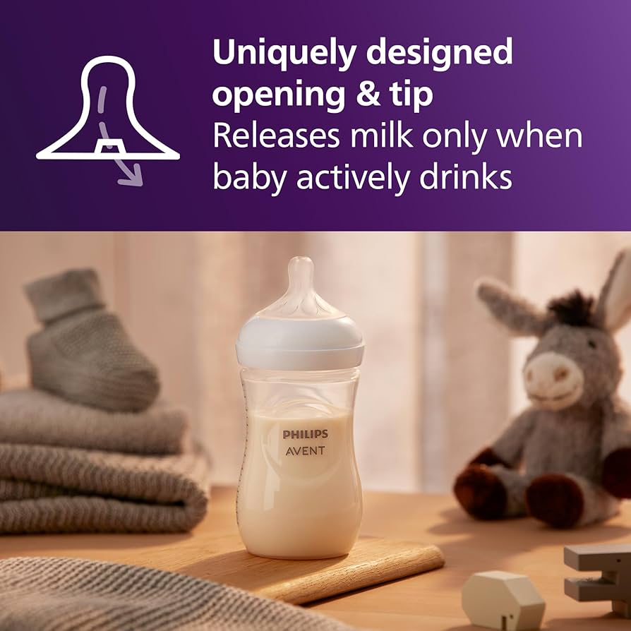 Philips Avent Natural Response Baby Bottle 260ml | Flow 3 Nipple, BPA-Free