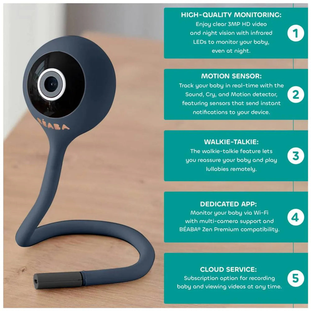 BÉABA Video Zen Connect Baby Monitor - Night Blue