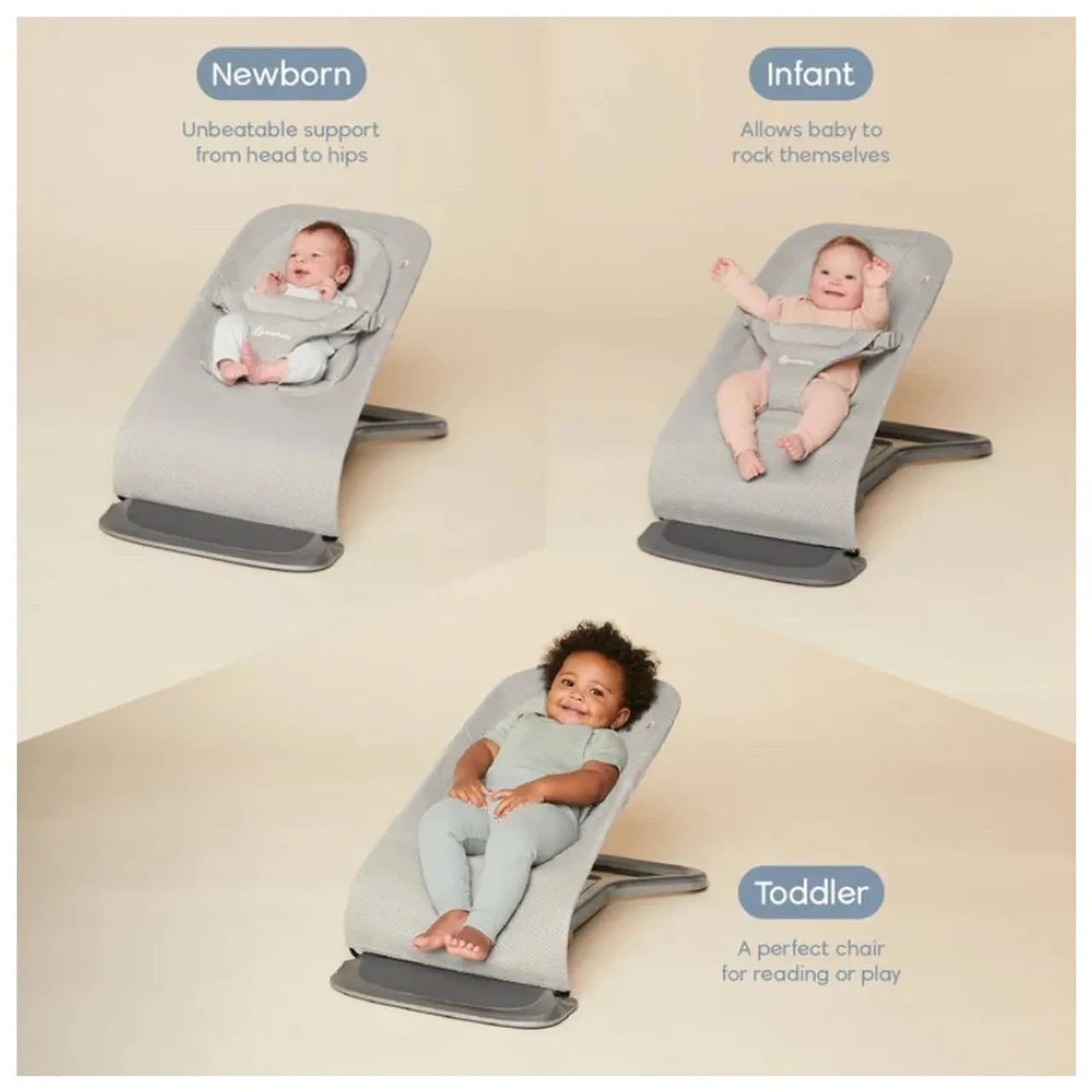 Ergobaby Evolve 3-in-1 Multi Position Baby Mesh Bouncer - Sage Green